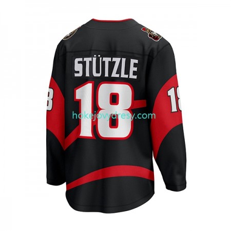 Pánské Hokejový Dres Ottawa Senators Stutzle 18 Adidas 2022-2023 Reverse Retro Černá Authentic